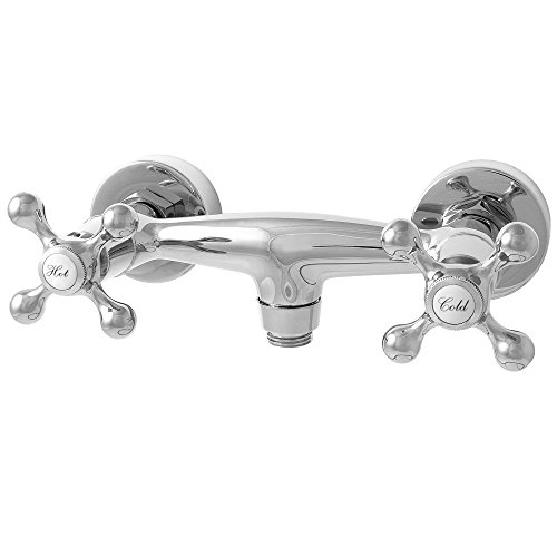 Preisvergleich Produktbild Duscharmatur Dusche Kreuzgriff Zweihandmischer Mischbatterie Bad Chrom Sanlingo