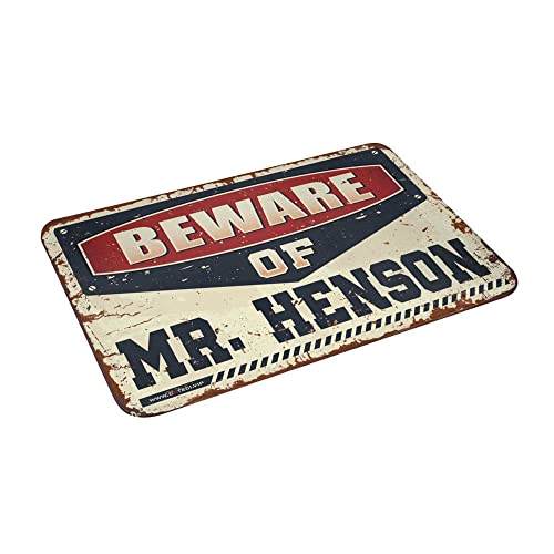 Felpudo grande para exteriores CDSS 65x90 contra suciedad con diseño Beware Of Mr. Henson 3