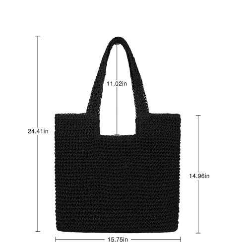 Bolso grande de playa tejido a mano para mujer miniatura 5