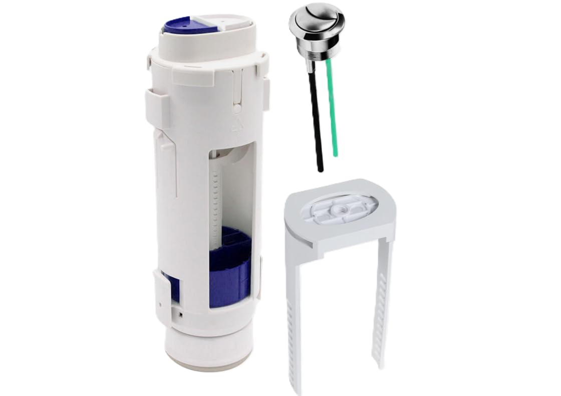 Taps2traps White - Replacement Twico Toilet Flush Valve, Button Set & Bridge Replacement For Geberit, Ideal Standard