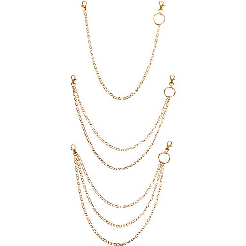 3 Pieces Jeans Chains Wallet Pocket Belt Hip Hop Pants Chain Biker Trouser Accessory Jewelry Gift for Men Women