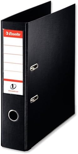 Esselte No. 1 Power Lever Arch File PP Slotted 75mm Spine A4 Black Ref 811370 [Pack 10] [per Pack: 10]