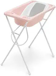 Banheira Infantil Para Bebê Acqua Trio Até 20Kg Com Suporte 7065 (Rosa)