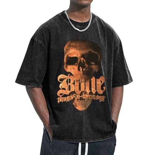 Youth & Adult T-Shirt Crewneck Short-Sleeve Bone Thugs Rock-N-Musi Harmony Band T Shirts, Oversized Cool Cotton Tees Tops Shirt for Man, Retro Streetwear Custom Tees Tops Medium