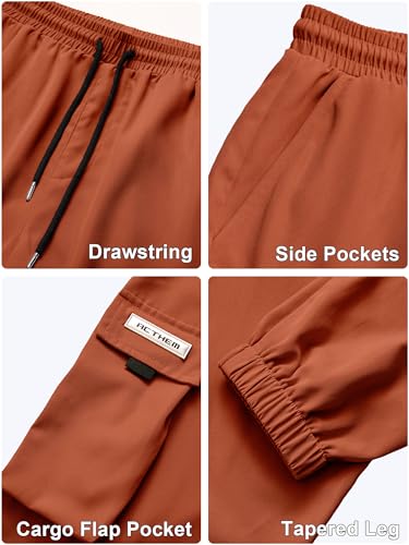Image of JEMLDL Mens Cargo Joggers Pants Elastic Waist Drawstring with Flap Pockets Techwear Pants for Men