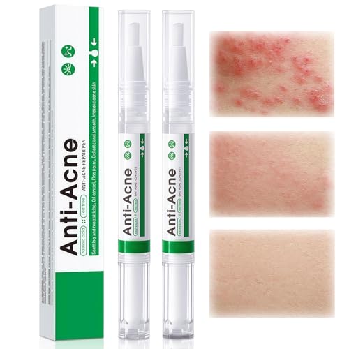 2mlx2 Anti Acné Pen,Acne Facial Skincare Pen,Portable Facial Skincare Pens,Cuidado de la piel grasa y con tendencia al acné Pen,Cuidado facial diario