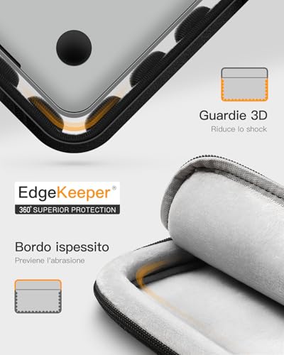 Inateck Custodia Per Laptop Con 360° Protezione, Compatibile Con 13 Pollici Macbook Air M4 2025, M1/M2/M3 2018-2024, 13 Pollici Macbook Pro M1/M2 2016-2022, 12,3 Pollici Surface Pro - 3