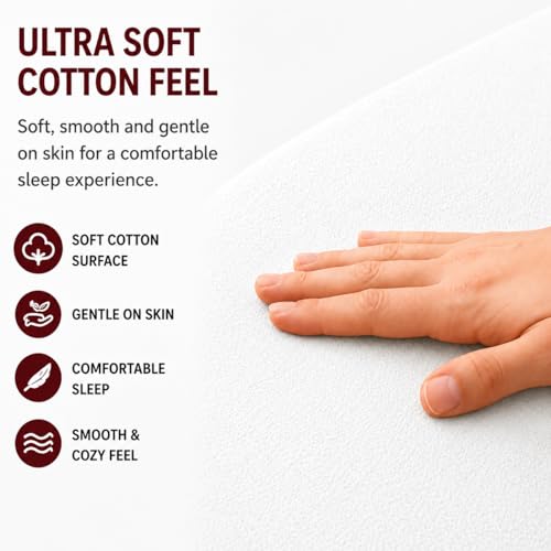 Image of Babylee 100% Waterproof King XL 78x72 Inch 6.5x6 Ft Fits Upto 10 Inch Mattress | Premium Terry Cotton Breathable Bed Protector | Mattress Cover for Double Bed | White