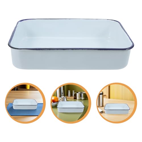 Bandeja Rectangular Esmaltada Horno Evita Roturas en Congelador y Camping 8