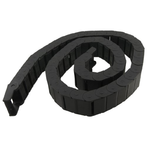 15mm x 30mm Black Plastic Semi Closed Drag Chain Cable Carrier 1M