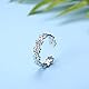 JeryWe 3Pcs 925 Sterling Silber Zehenringe für Damen Mädchen Blume Twist Opal Band Fuß Ringe Verstellbare 14K Weißgold gefüllte Sommer Strand offene Zehenringe Fußschmuck Set Hypoallergen Silber