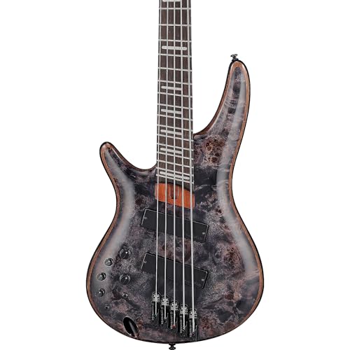 Ibanez SRMS805L Bass Workshop Left-Handed Multi-Scale 5-String Bass Guitar, Panga Panga Fingerboard, Deep Twilight