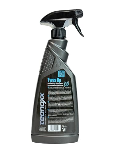Tecnoxx Performance Detailing Tyres Up - Glanzmittel und Feuchtigkeitsspender für Autoreifen und Gummi - UV-Schutz, intensiver Glanz und sofortiges Ergebnis - 750 ml mit Sprühflasche