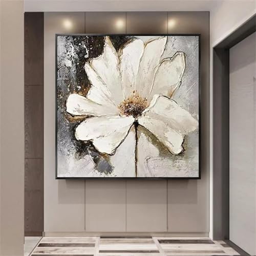 Peinture fleur blanche sur toile pour illuminer le porche de maison