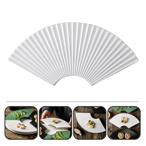 Plato de cerámica japonés para sushi 11 pulgadas abanico miniatura 6