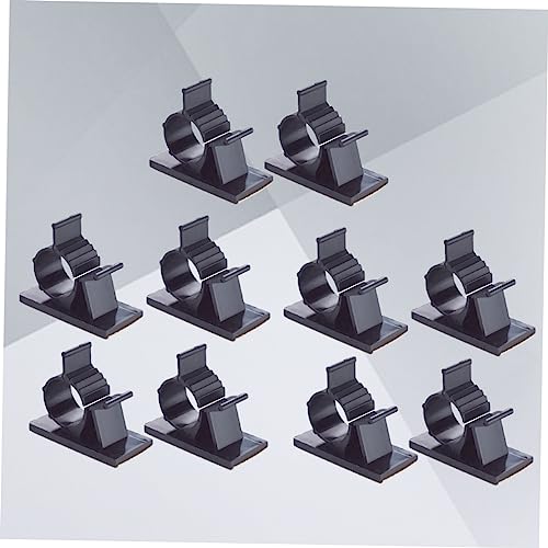 30 Clips Adhesivos para Cables de Plástico Negro | Diseño de Pegamento, Guía Cables en su Lugar, Estilo Abrazadera Ajustable miniatura 3