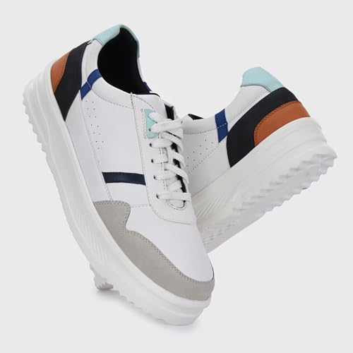 Image of Cruiser Mens Sneakers | Casual Shoes | Cone Heel Lace-Up Sneakers for a Unique Look |Experience Comfort & Style with Soft Cushioned Insole | Trendy Lace-Up Design Sneaker (2565)