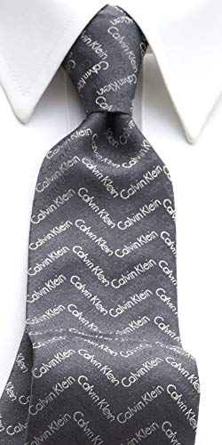 (カルバンクライン) CALVIN KLEIN カルバンクラインネクタイ グレー 総柄 ロゴ CKJ-277 [並行輸入品]