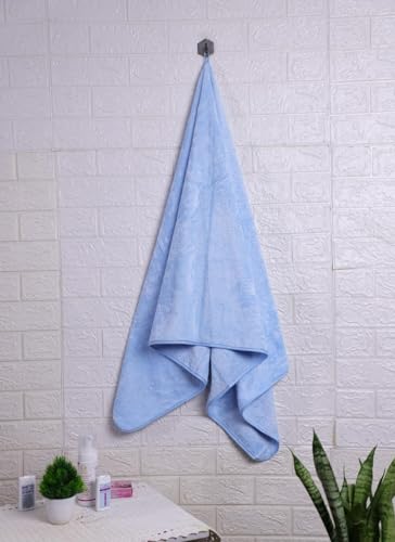 Image of Fezora Microfiber Bath Towel for Men & Women - Large Size 70x140 cm, 400 GSM, Ultra Soft, Quick Dry, Lightweight & Super Absorbent Towel for Bathroom, Gym, Spa, Travel & Swimming (Light Blue)