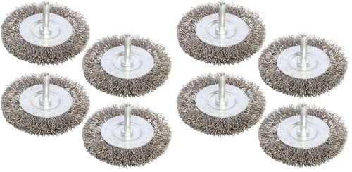 Image of FPPO 8PCS 3 Inch Stainless Steel Wire Wheel Brushes Kit for Drill with 1 /4-Inch Shank,Wire Wheels for Power-Operated Grinders (Pack of 2)
