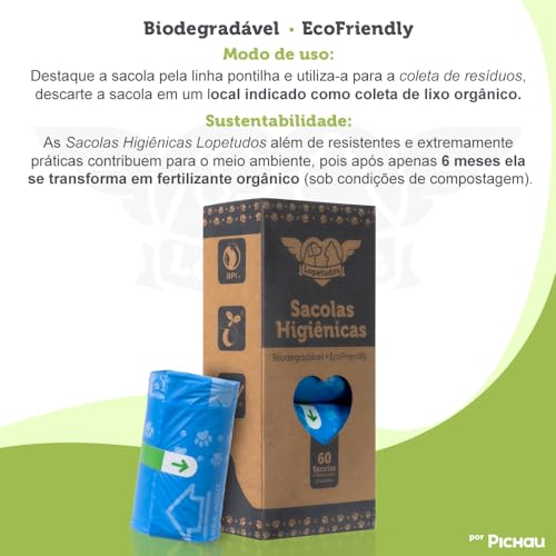 SACOLAS HIGIENICAS LOPETUDOS, COM 4 ROLOS, LP-SH-C4R