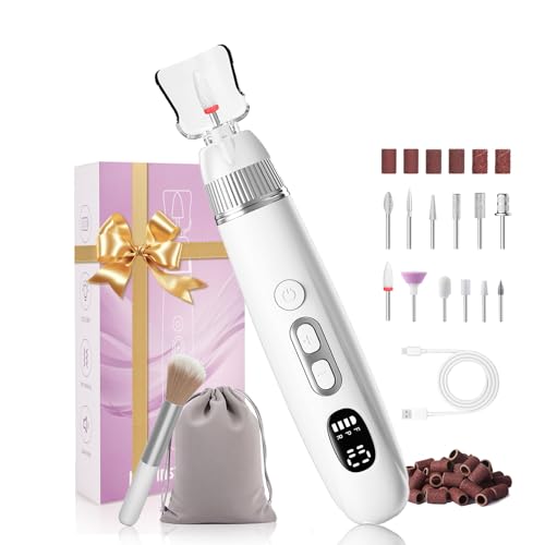 Jianyana 12 In 1 Fresa Per Unghie, 25000Rpm Lima Elettrica Per Unghie Lima Unghie Elettrico Con Punta In Ceramica, Velocità Regolabile, Manicure E Pedicure Kit Per Semipermanente Gel