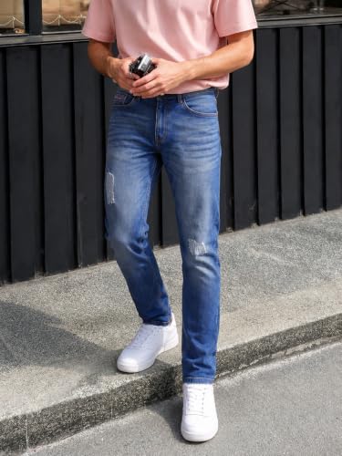 Image of The Indian Garage Co Men Slim Fit Solid Mid-Rise Stretchable Jeans