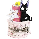 魔女の宅急便 ジジ おむつケーキ 出産祝い 名入れ刺繍 2段 オムツケーキ 男の子 女の子 スタジオジブリ ご出産祝い 御出産祝い ギフト プレゼント 男女兼用 パンパーステープタイプＳサイズ