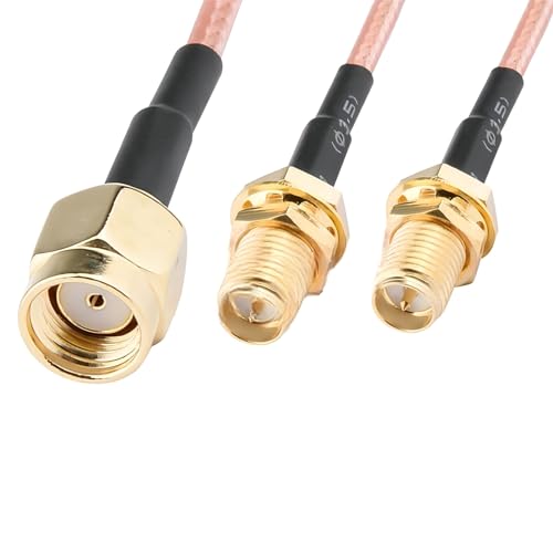 QIEIEI Y Splitters Cable Female to Double Male RG316 Extension Cable Adapters Connectors for 3G Routers Networking