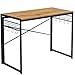 Produktbild VASAGLE Computertisch, klappbarer Schreibtisch mit 8 Haken, Arbeitsstation, kein Werkzeug erforderlich, Industrie-Design, für Homeoffice, Laptop und PC, honigbraun-schwarz LWD042B05