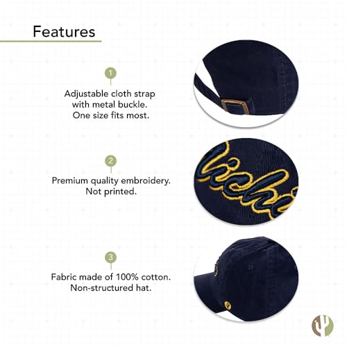 Gorra bordada ajustable color azul estilo H1 miniatura 4