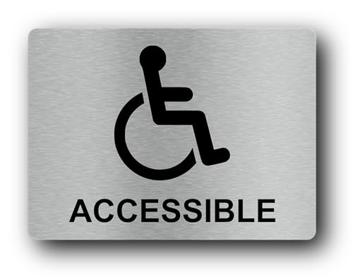 Panneau fauteuil roulant argenté pour l'accueil en entreprise et commerce