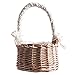 DOITOOL Rattan Blumenkorb Willow Aufbewahrungskorb Hochzeit Blume Mädchen Körbe Gewebt Eier Bonbonkorb mit Griffen Einsatz für Hausgartendekoration