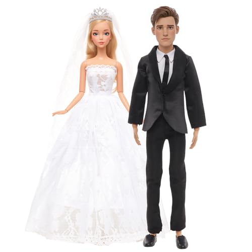 Miunana Puppen Formales Anzug Braut Kleid Kleidung Hochzeits...