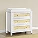 Simmons Kids Theo 3 Drawer Dresser with Changing Top and Interlocking Drawers, Bianca White/Textured Almond