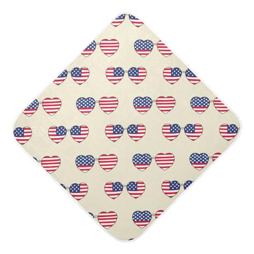 Msyxl Independence Day Hooded Towel - Ultra Soft & Absorbent Muslin Cotton Bath Towel for Babies, Toddlers, Newborn - Boys & Girls Essential 35