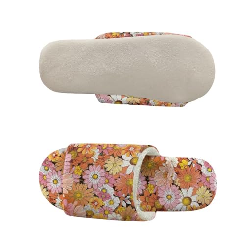 Women's Open Toe House Slippers Breathable Memory Foam Slip-On Summer Indoor Slippers, Non-Slip Sole4