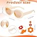 Fumwase 4 Pcs 60s 70s Hippie Costume Accessories Set for Women Disco Earrings Sunglasses Headband Scarf Halloween Party Costume (Orange)