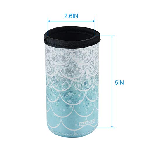 Bluecell Pack of 3 Neoprene Insulators Fish Scale Pattern Beer Can Sleeves for 16oz Drink Beer Cans (Fish-Scale Pattern(3pcs), 16 oz) - Thumbnail 3