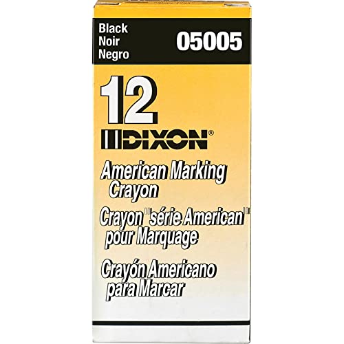 Dixon Long-Lasting Marking Crayons, 5", Black, Pack of 12
