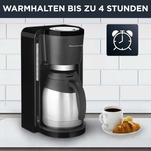 Rowenta CT3818 aparat za filter kavu Adagio Milano, termo vrč od nehrđajućeg čelika, 10-15 šalica, kapacitet 1,25 L, automatsko isključivanje, 730W-870W, 26 x 21 x 36,5 cm, crna