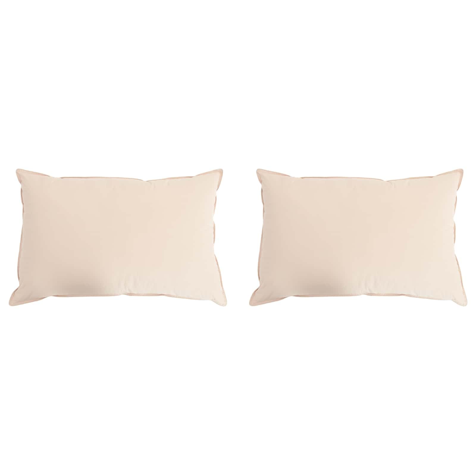 Cuscino 2 Pz 60 x 70 cm Kapok Tutte Le Stagioni Beige