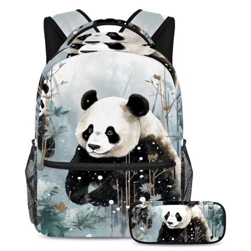 Sac à dos panda motif floral pour ados : idéal pour les cours et les sorties le week-end