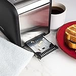 Rae Dunn Toaster, Stainless Steel 2 Slice Square Toaster, Wide Slot with 5 Browning Levels, with Bagel, Defrost and Cancel Options (Black) - Image 4