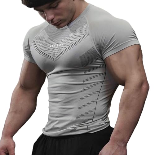 Lingt Chic Men's Compression Shirt - Short Sleeve...