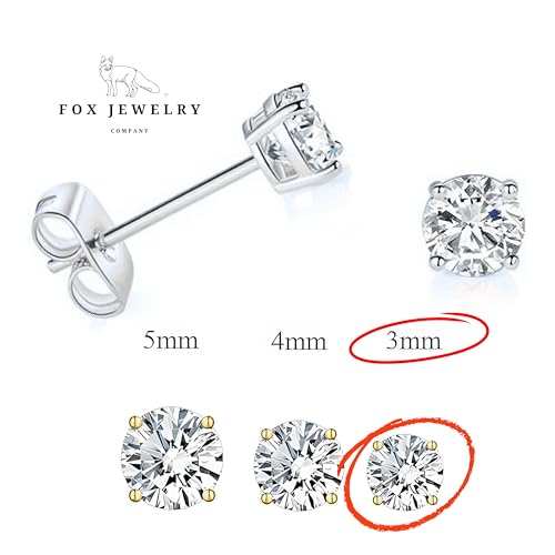 Stainless Steel Diamond Stud Earrings for Women & Men, 1ct Round Cut Simulated Small Diamond Earrings, Cubic Zirconia Push Back Earrings4