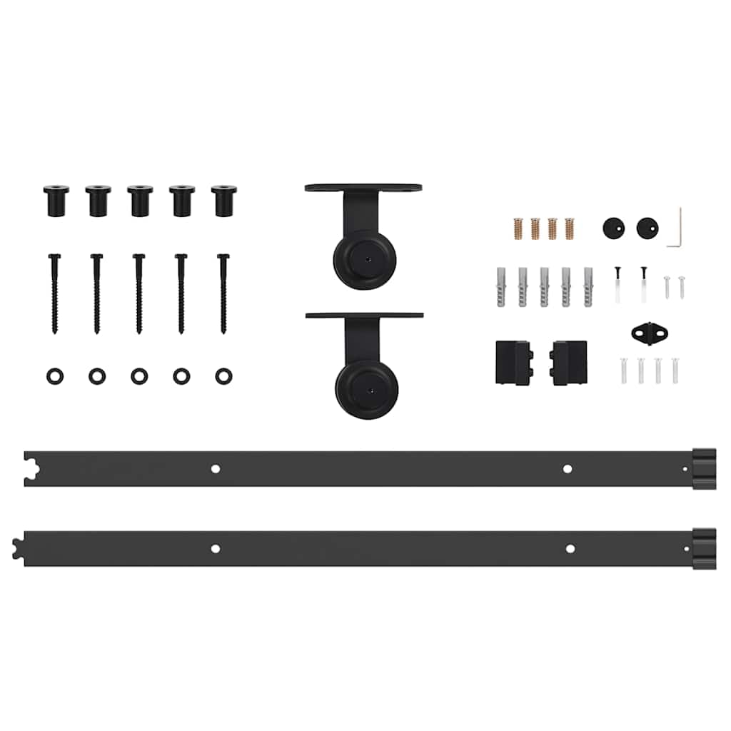 Refined Kit de herrajes para puertas correderas acero negro 152,5 cm