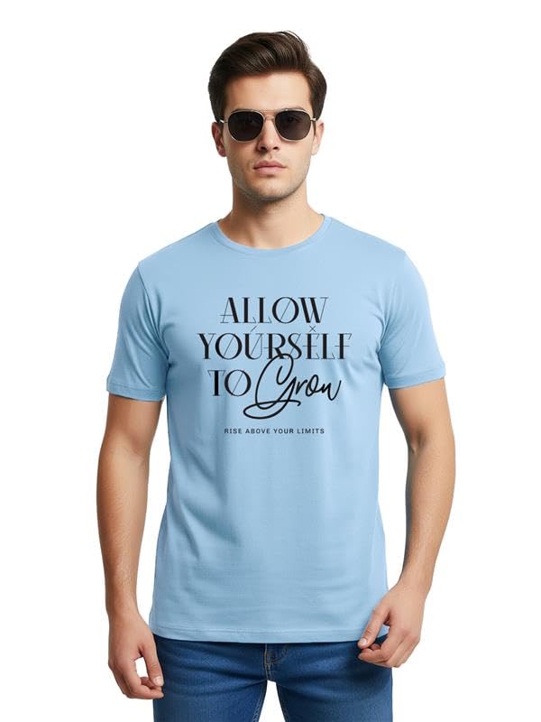 Image of Cotton Blend Regular Fit Half Sleeve Printed Round Neck Multicolor Drop Shoulder T-Shirt for Mens & Boys (Pack of 4)
