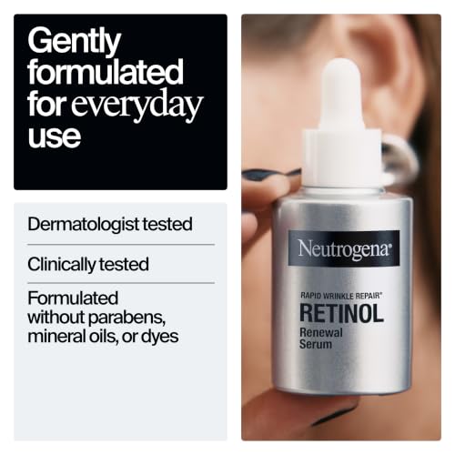 Neutrogena Rapid Wrinkle Repair Retinol Renewal Serum, 1 fl oz | Lightweight Anti-Aging Facial Serum, Dullness & Dark Spots - image 5