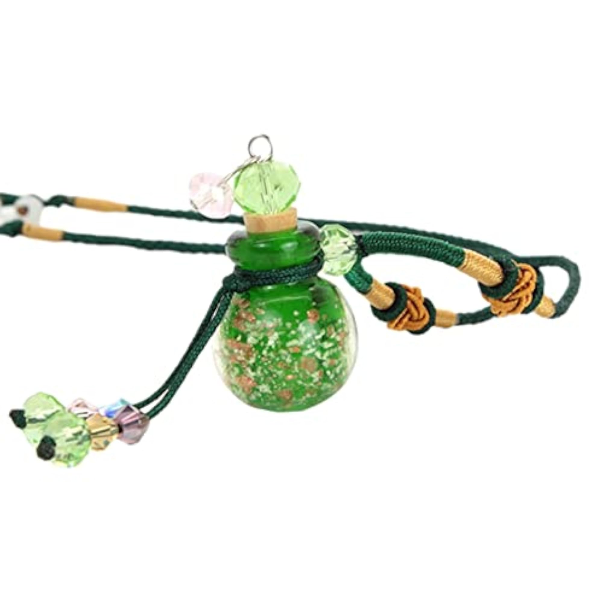 Glass Small Gourd Essential Oil Diffuser Pendant Necklace